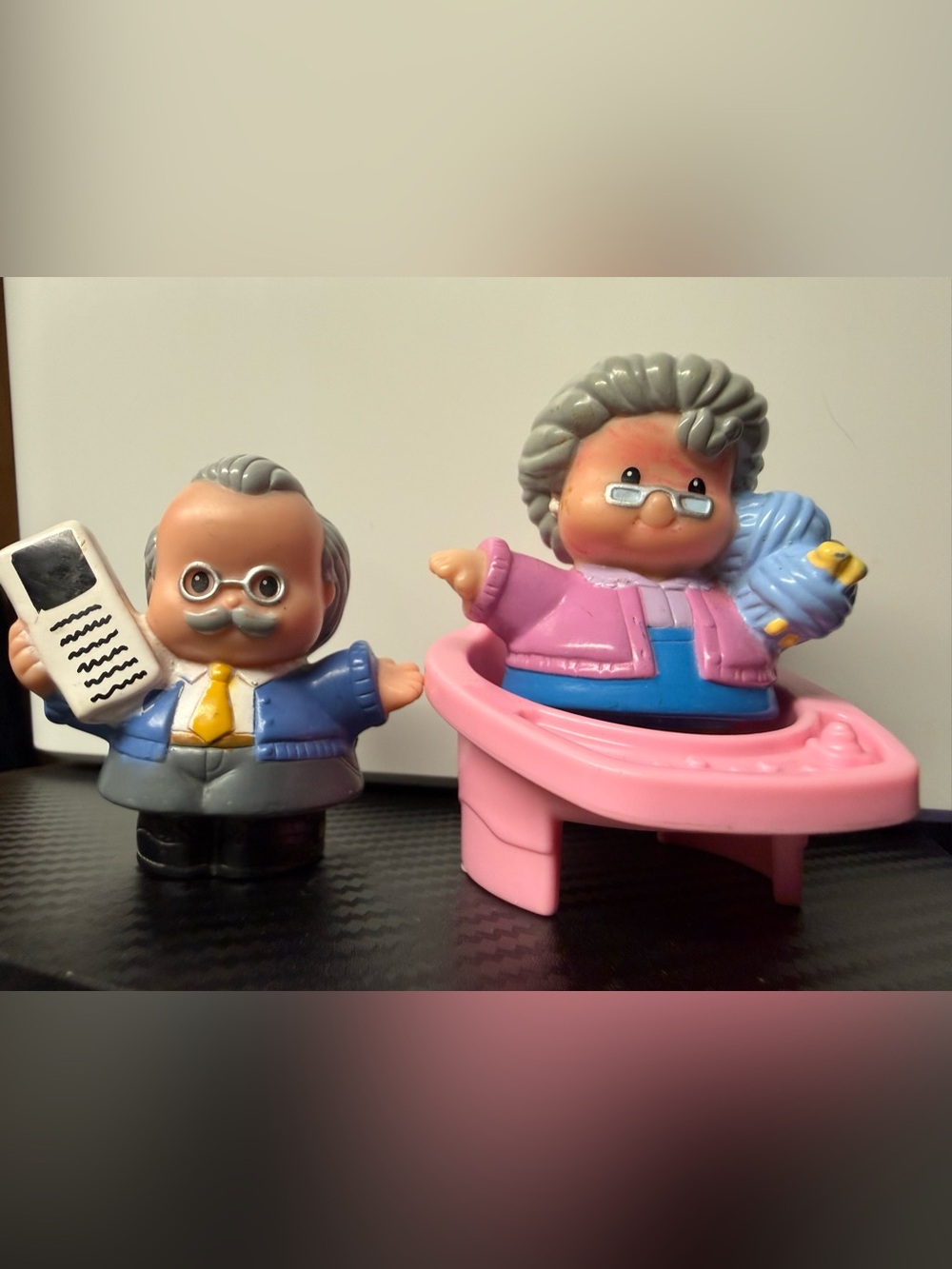 Fisher-Price Little People Grandparents Figure Set & Mattel highchair